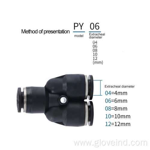 PY Series Plastic Connector Pneumatic Pipe Fittings